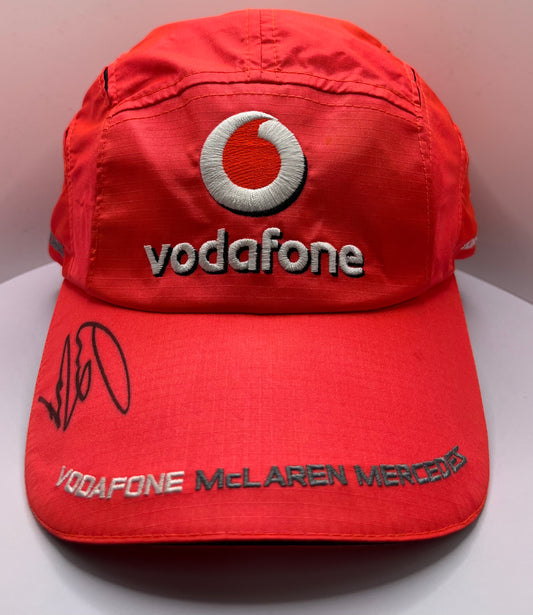 Formula One Legend Lewis Hamilton Signed Vodafone McLaren Mercedes Orange F1 Cap with COA