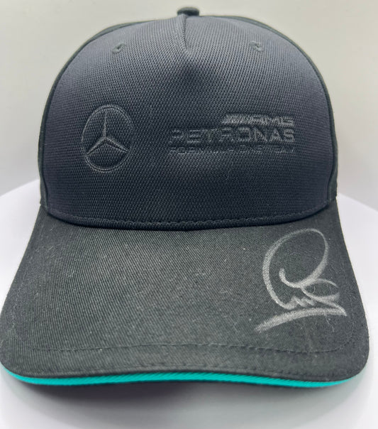 Lewis Hamilton Signed Mercedes AMG Petronas Black & Green Trim F1 Cap with COA