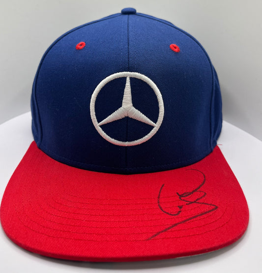 Lewis Hamilton Signed Mercedes AMG Petronas Red & Blue Flat-Brim F1 Cap with COA