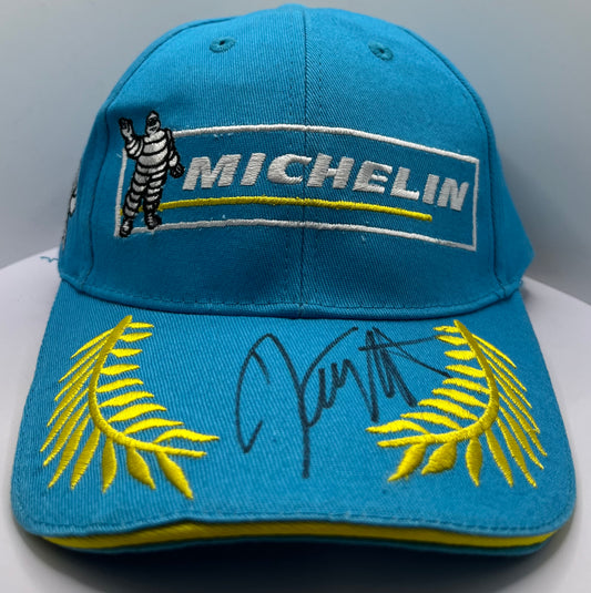 Kenny Roberts Signed Blue & Yellow Michelin MotoGP Podium Cap with COA