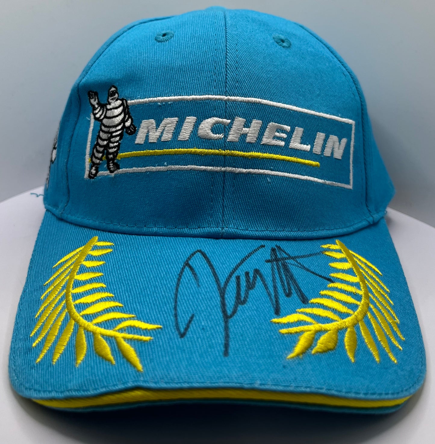Kenny Roberts Signed Blue & Yellow Michelin MotoGP Podium Cap with COA