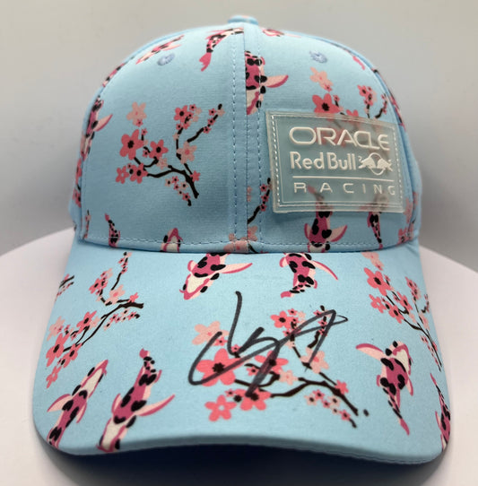 Sergio Pérez - Formula One Red Bull Driver Signed Blue & Pink F1 Cap with COA