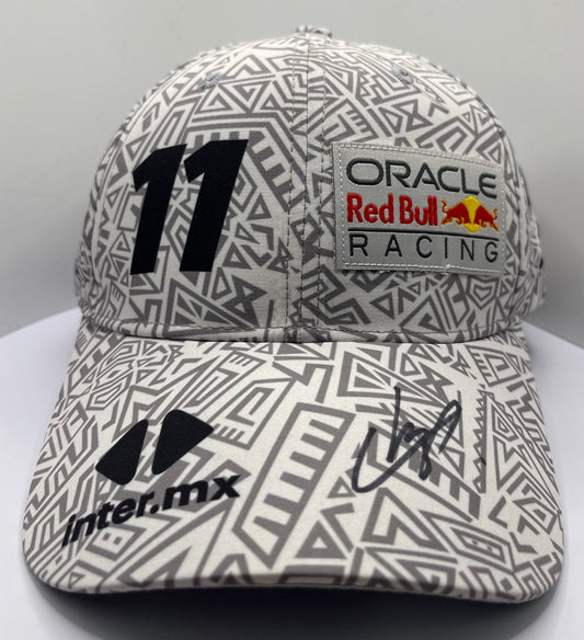 Sergio Pérez - Formula One Red Bull Driver Signed Black & White F1 Cap with COA