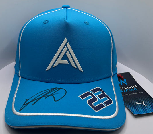 Alex Albon - Formula One Williams Racing Driver Signed Blue & White F1 Cap with COA