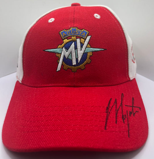 Giacomo Agostini Signed MV Agusta MotoGP Cap with COA