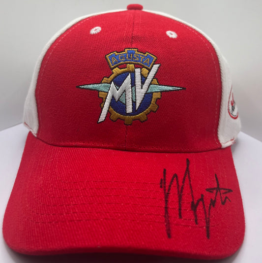 Giacomo Agostini Signed MV Agusta MotoGP Cap with COA