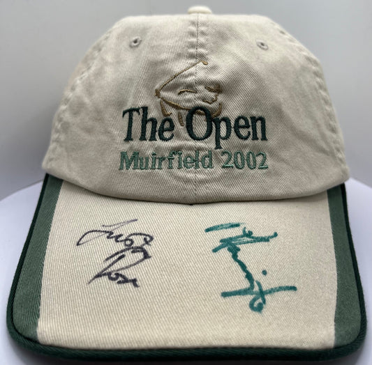 Justin Rose & Padraig Harrington Signed 2002 Open Golf Cap with COA