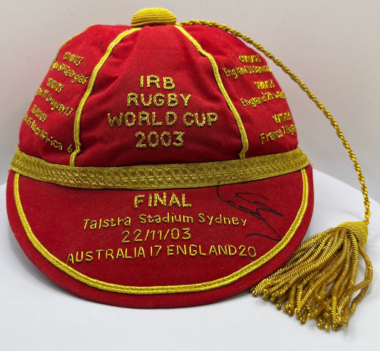 Sir Clive Woodward RARE Signed England Tribute Rugby Cap w/ Honours Embroidered with COA