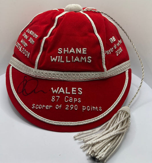 Shane Williams Signed Wales Tribute Rugby Cap with Welsh Honours Embroidered with COA (1)
