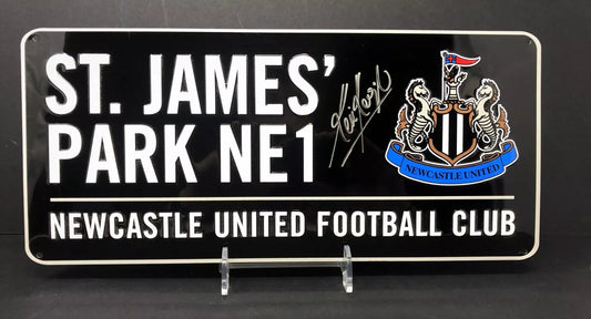 Kevin Keegan Signed Newcastle United FC Street Sign with COA