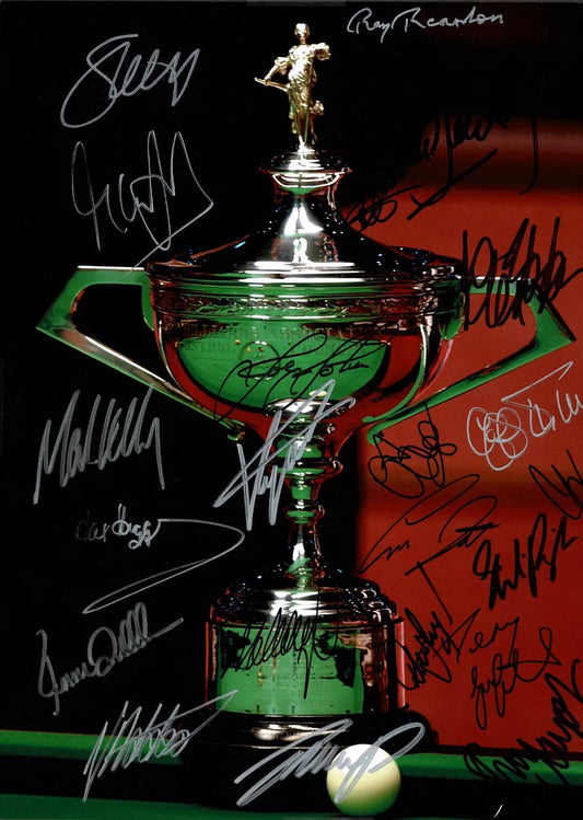 World Snooker Champions Trophy Signed Snooker Photo by 22 Champs In Person + Dealer COA