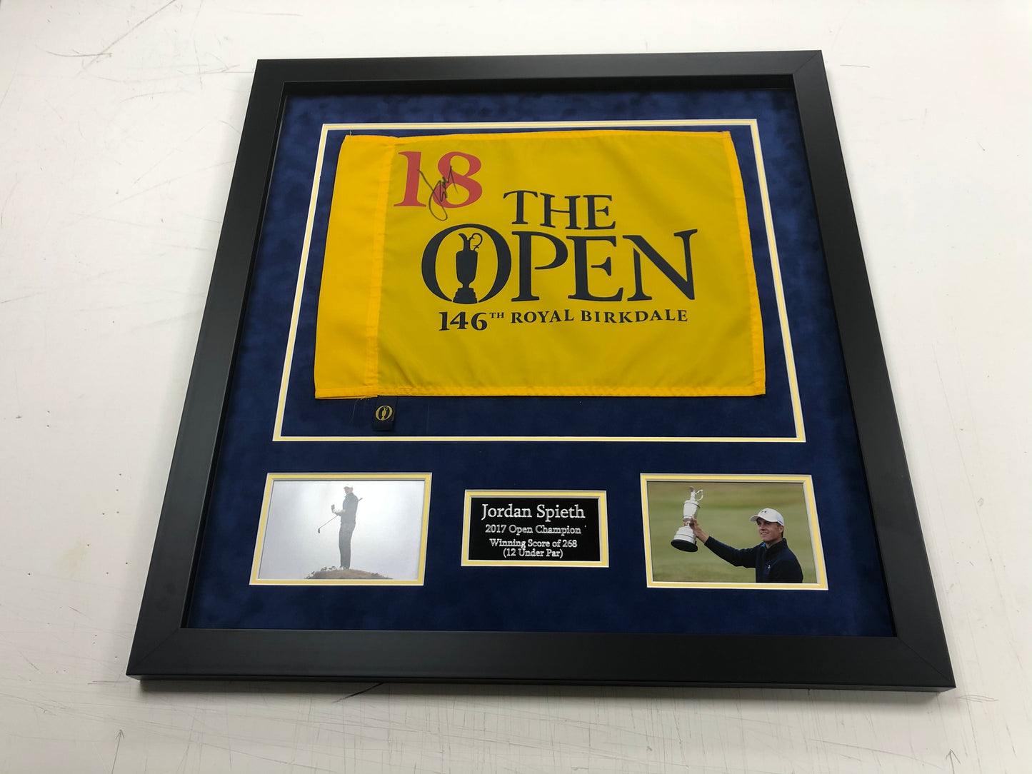 Premium Frame Kit - 2017 Open at Royal Birkdale Golf Flag (Jordan Spieth Won)