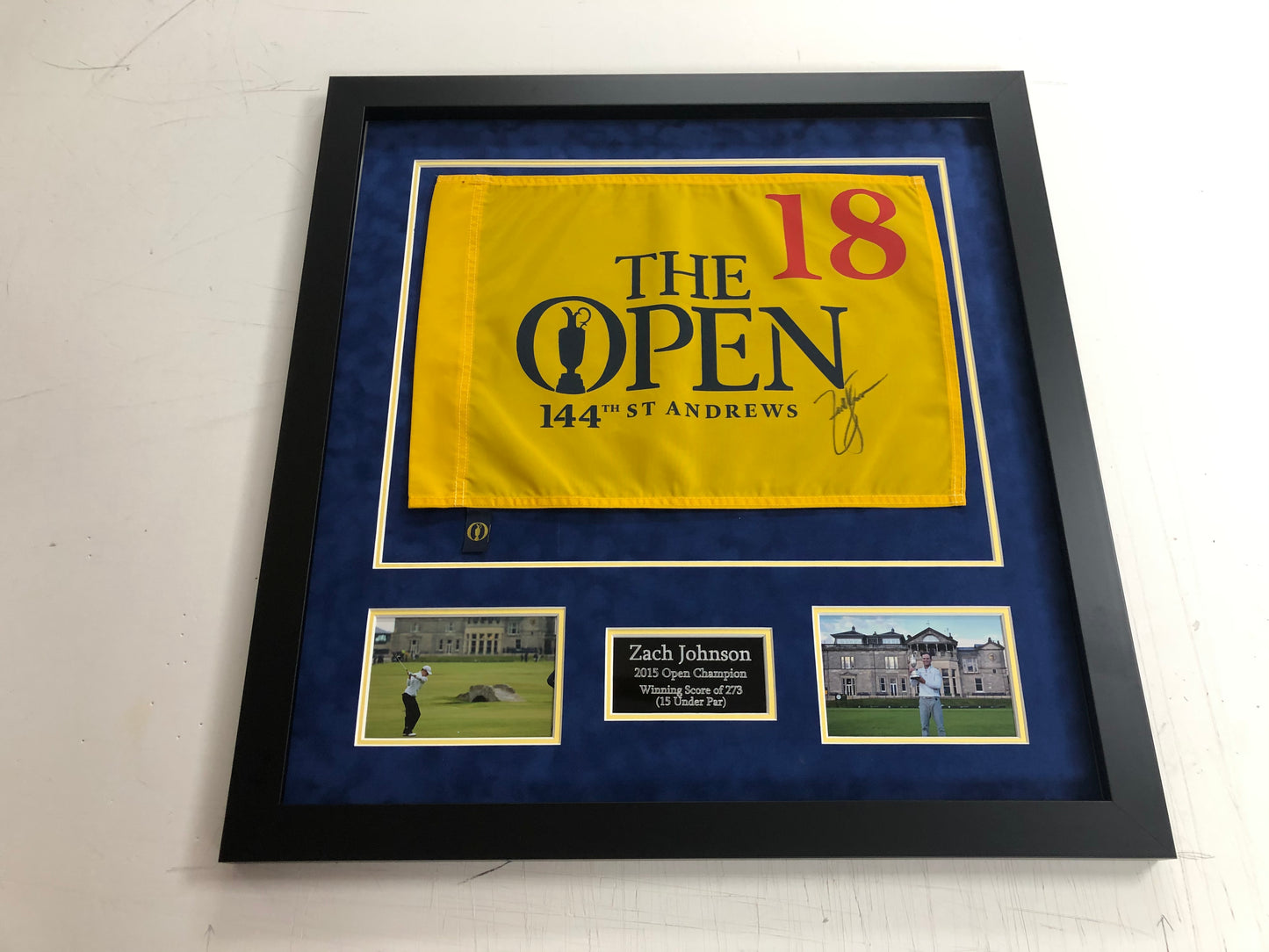 Premium Frame Kit - 2015 Open at St Andrews Golf Flag (Zach Johnson Won)