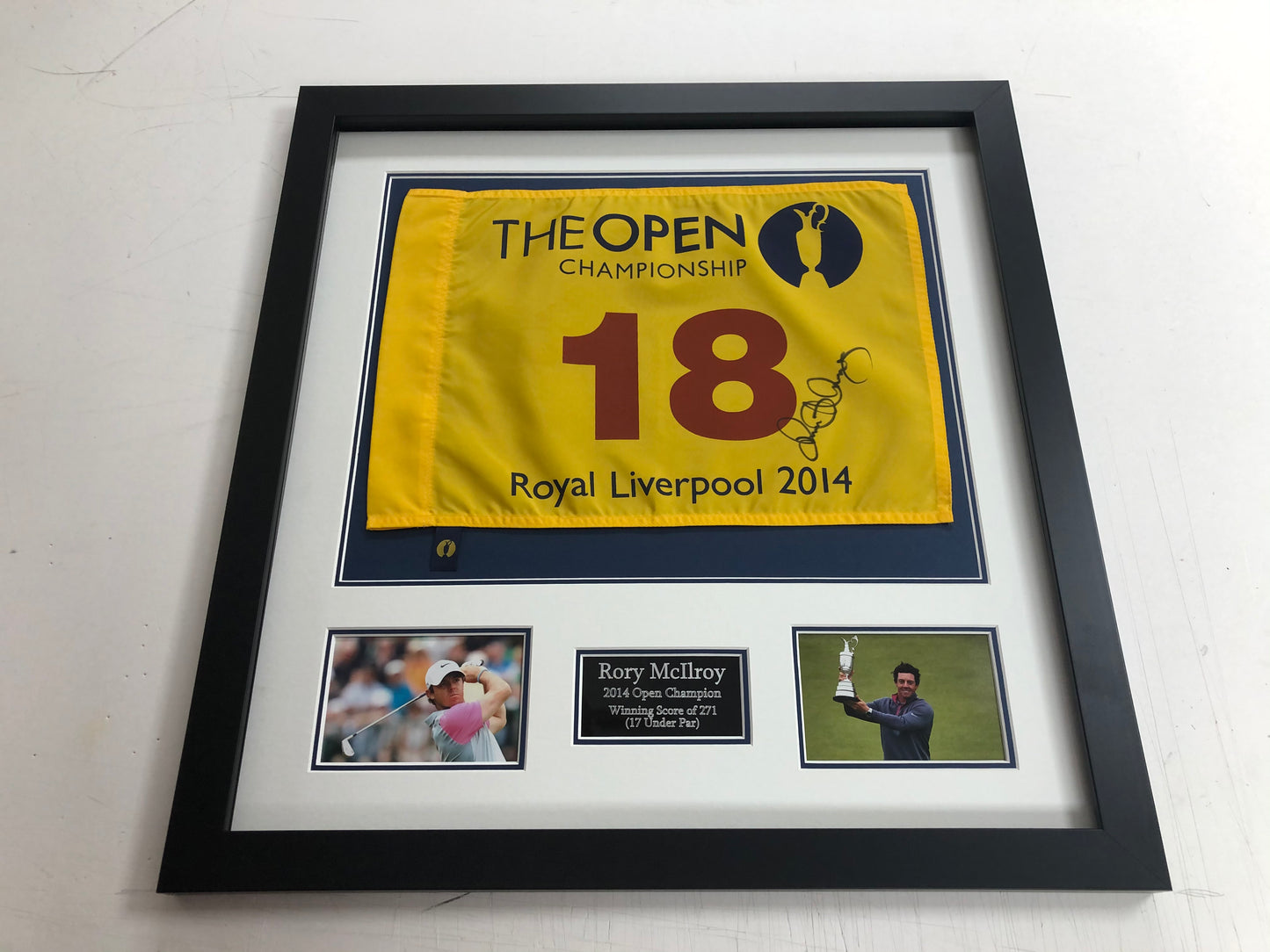 Standard Frame Kit - 2014 Open at Royal Liverpool Golf Flag (Rory McIlroy Won)