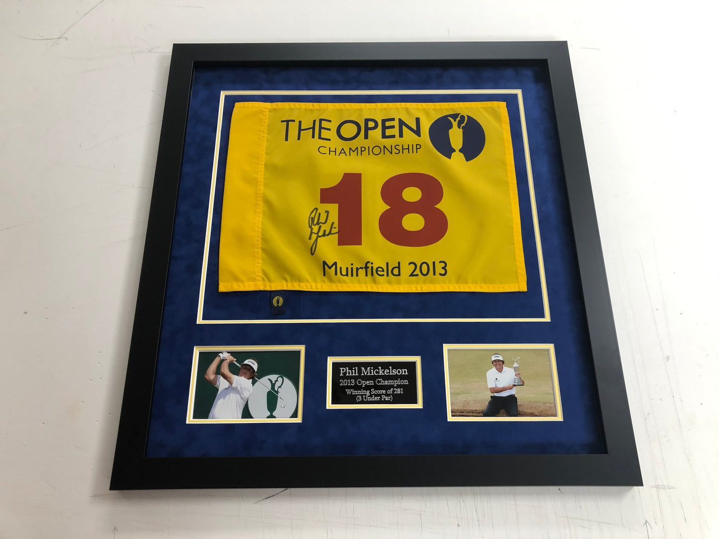 Premium Frame Kit - 2013 Open at Muirfield Golf Flag (Phil Mickelson Won)