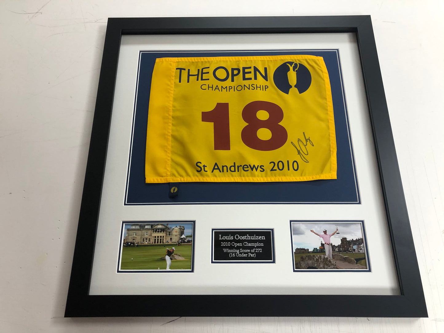 Standard Frame Kit - 2010 Open at St Andrews Golf Flag (Louis Oosthuizen Won)