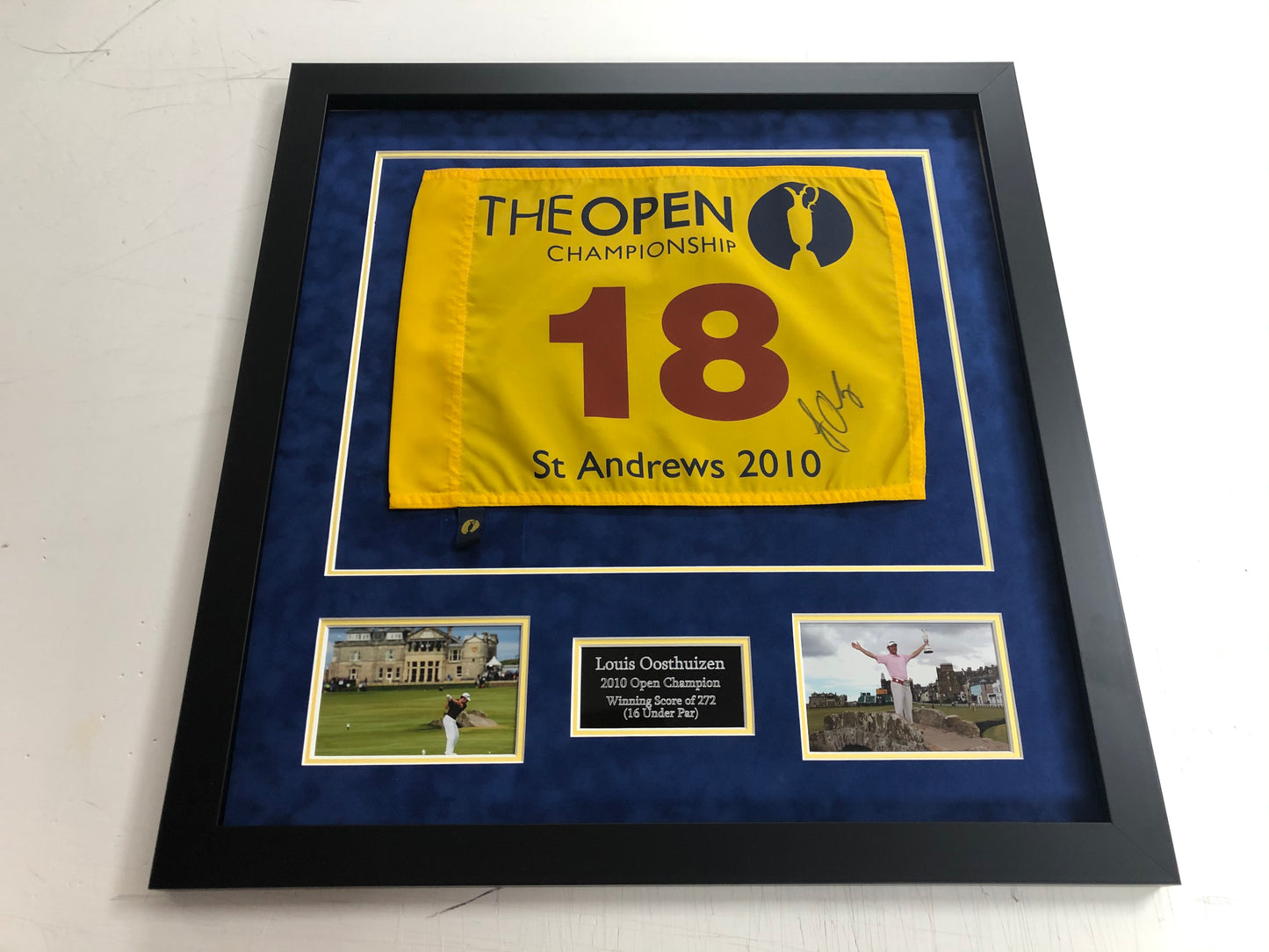 Premium Frame Kit - 2010 Open at St Andrews Golf Flag (Louis Oosthuizen Won)