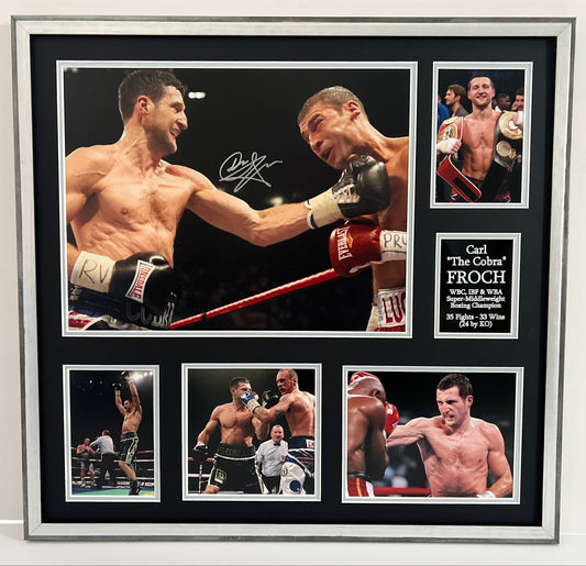 Carl Froch 'The Cobra' Four-Time Super Middleweight Boxing World Champion Signed Framed Display + Cert