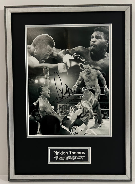 Pinklon Thomas Boxing's First Centennial Champion Signed Framed Photo Display + Cert