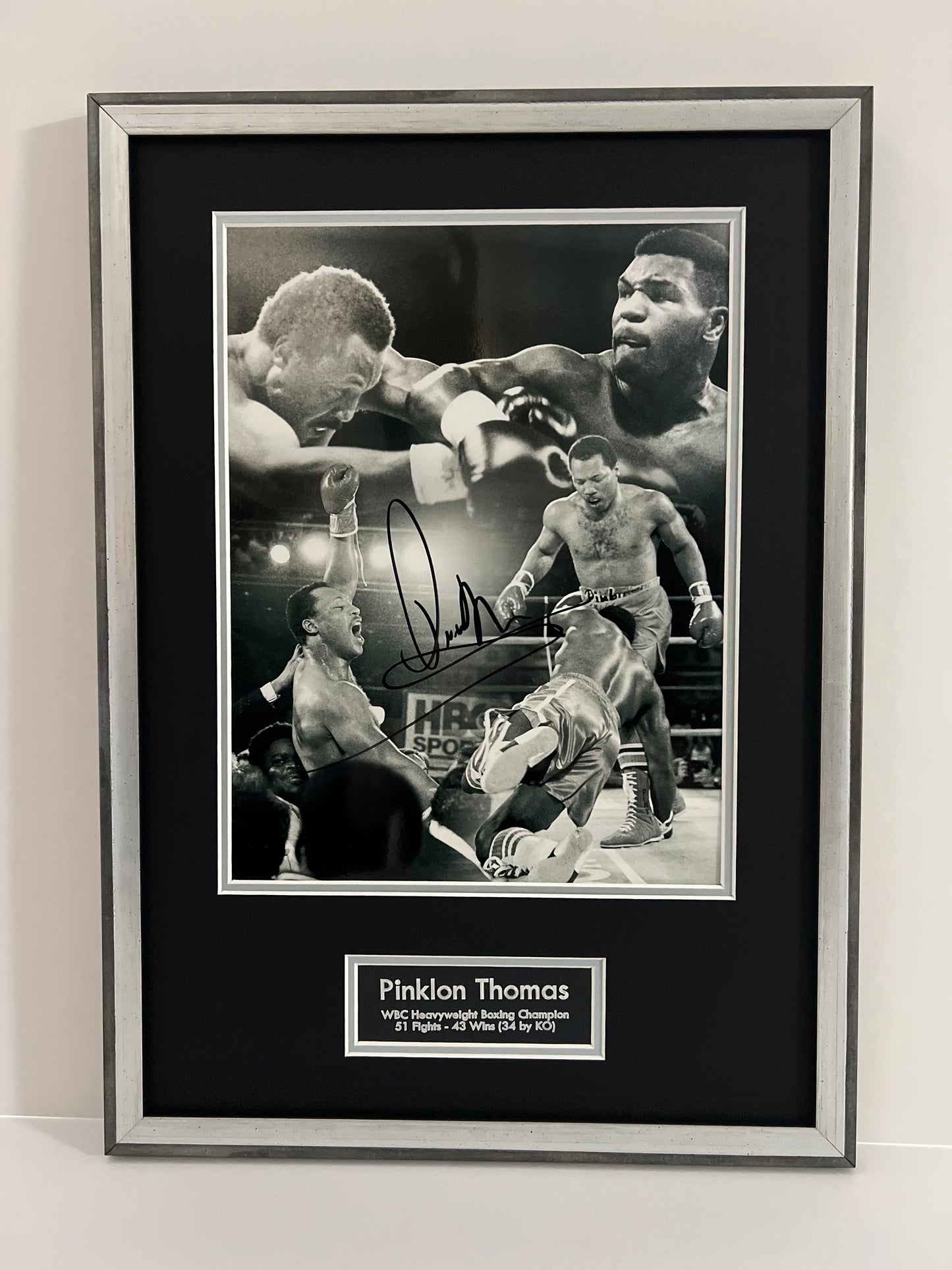 Pinklon Thomas Boxing's First Centennial Champion Signed Framed Photo Display + Cert