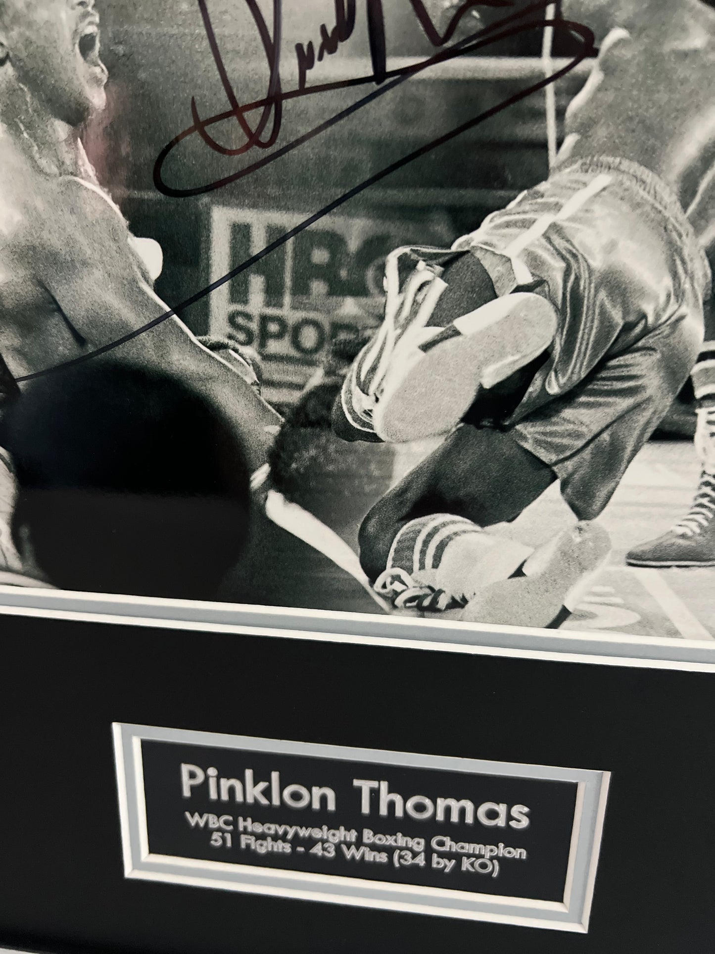 Pinklon Thomas Boxing's First Centennial Champion Signed Framed Photo Display + Cert