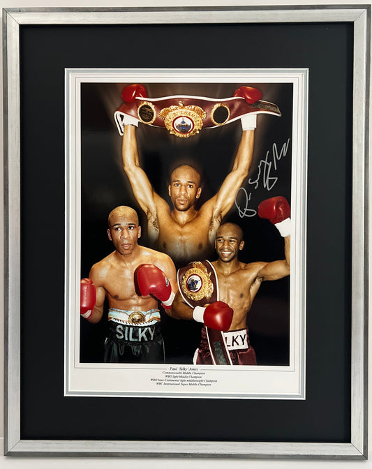 Paul 'Silky' Jones World Middleweight Boxing Champion Framed & Signed Photo Display + Dealer COA