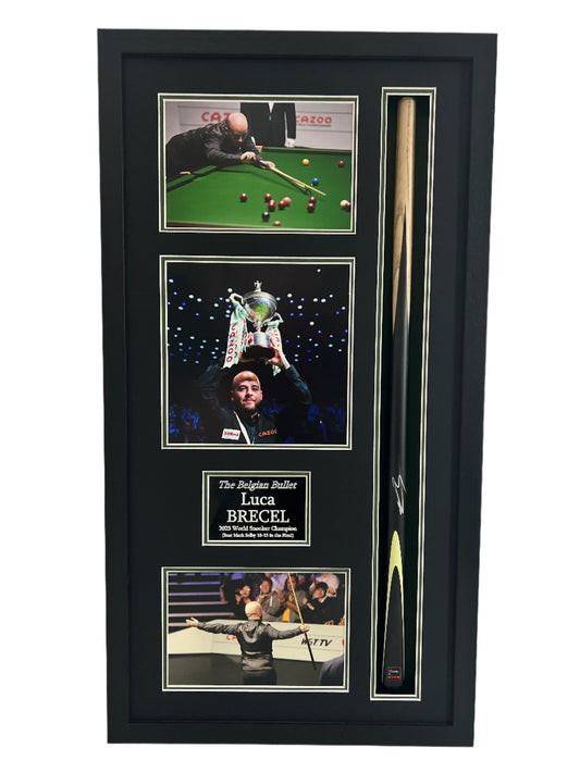 Luca Brecel World Snooker Champion Framed Signed Snooker Cue Display + Cert