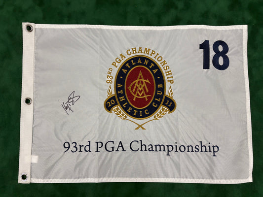 Keegan Bradley 2011 Winner Signed 93rd PGA Championship White Golf Flag + Dealer COA