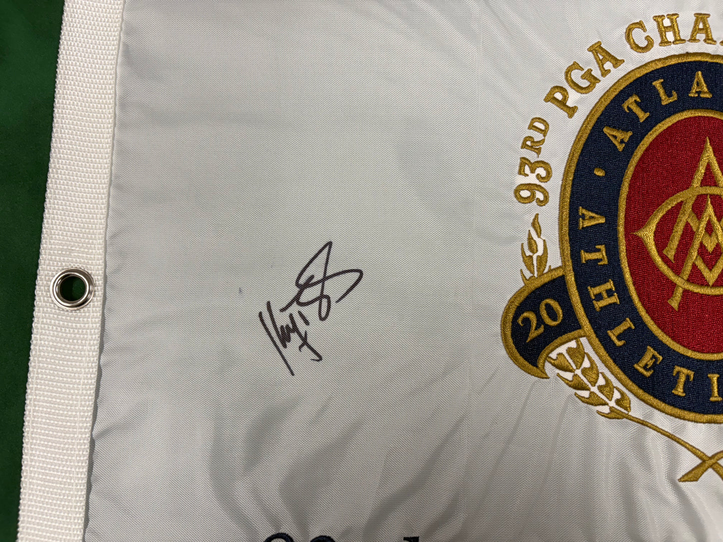 Keegan Bradley 2011 Winner Signed 93rd PGA Championship White Golf Flag + Dealer COA