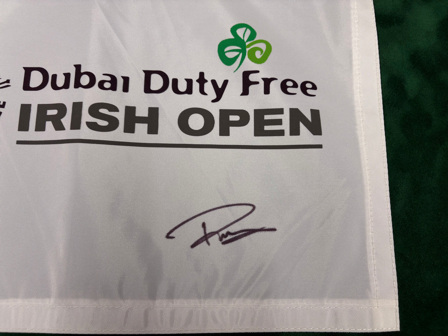 Paul Casey 2013 Winner Signed Dubai Duty Free Irish Open Golf Flag + Cert