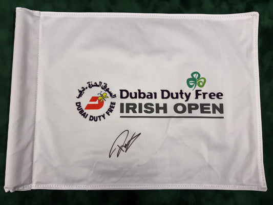 Paul Casey 2013 Winner Signed Dubai Duty Free Irish Open Golf Flag + Cert (inc pole)