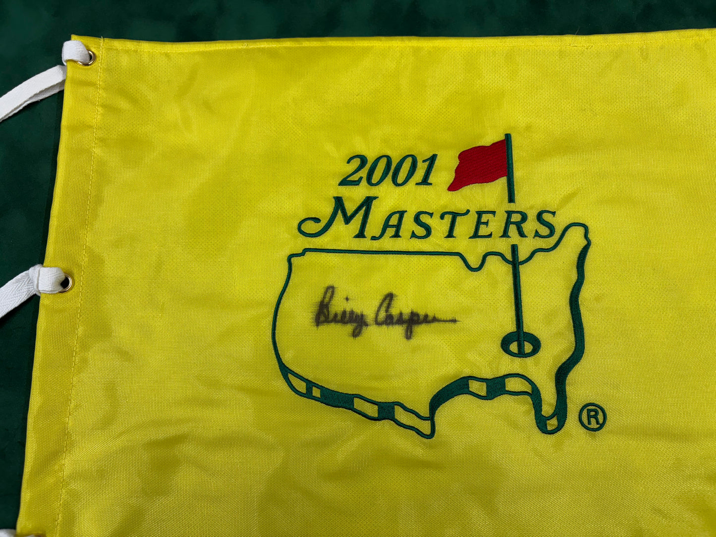 Billy Casper - Golf Legend Signed 2001 Masters Golf Pin Flag + Dealer COA