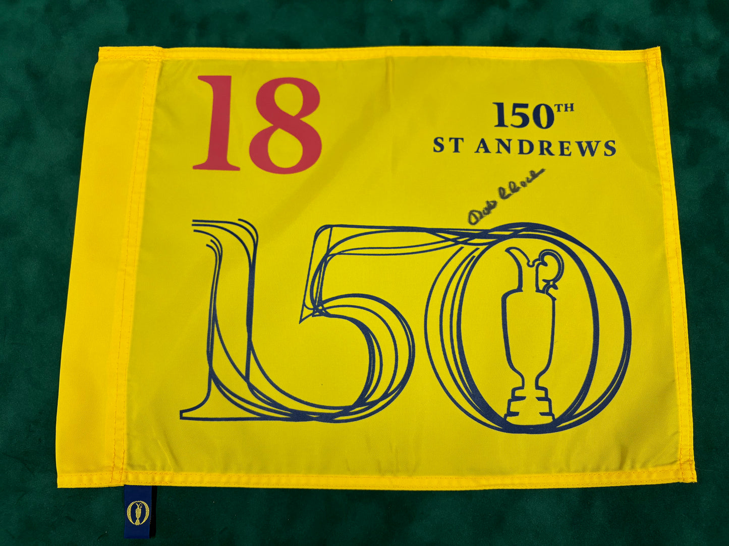 Bob Charles Rare Signed 150th Open at St Andrews Golf Pin Flag + Dealer COA