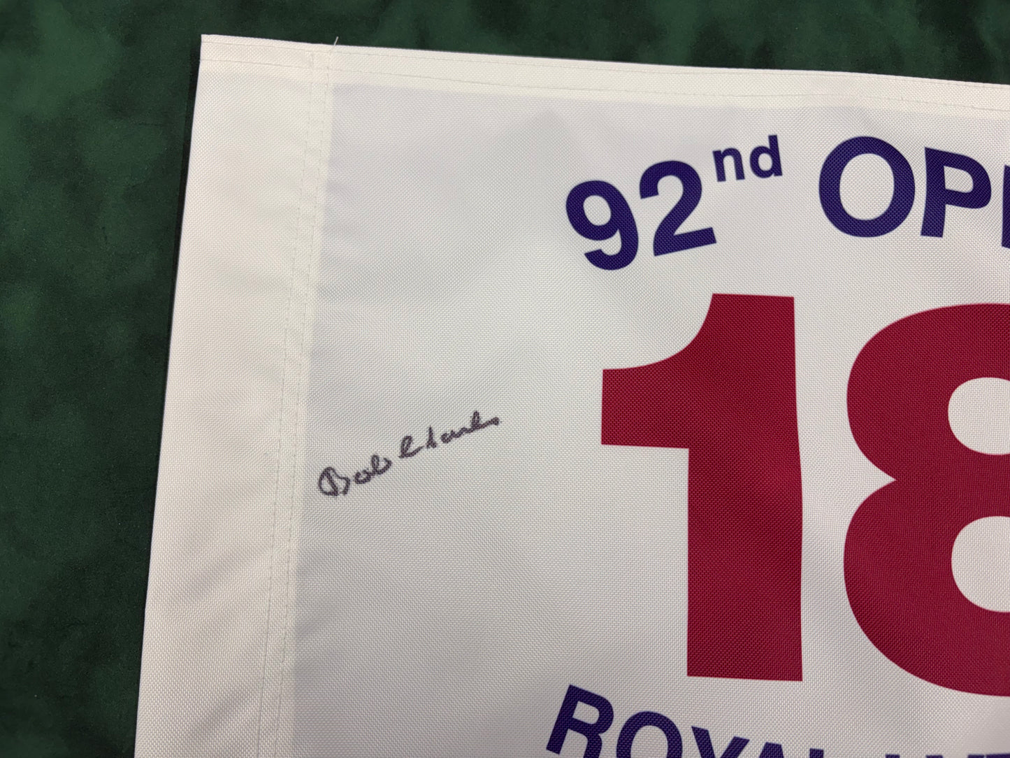 Bob Charles Winner Signed 92nd Open at Royal Lytham & St Annes Golf Flag + Dealer COA