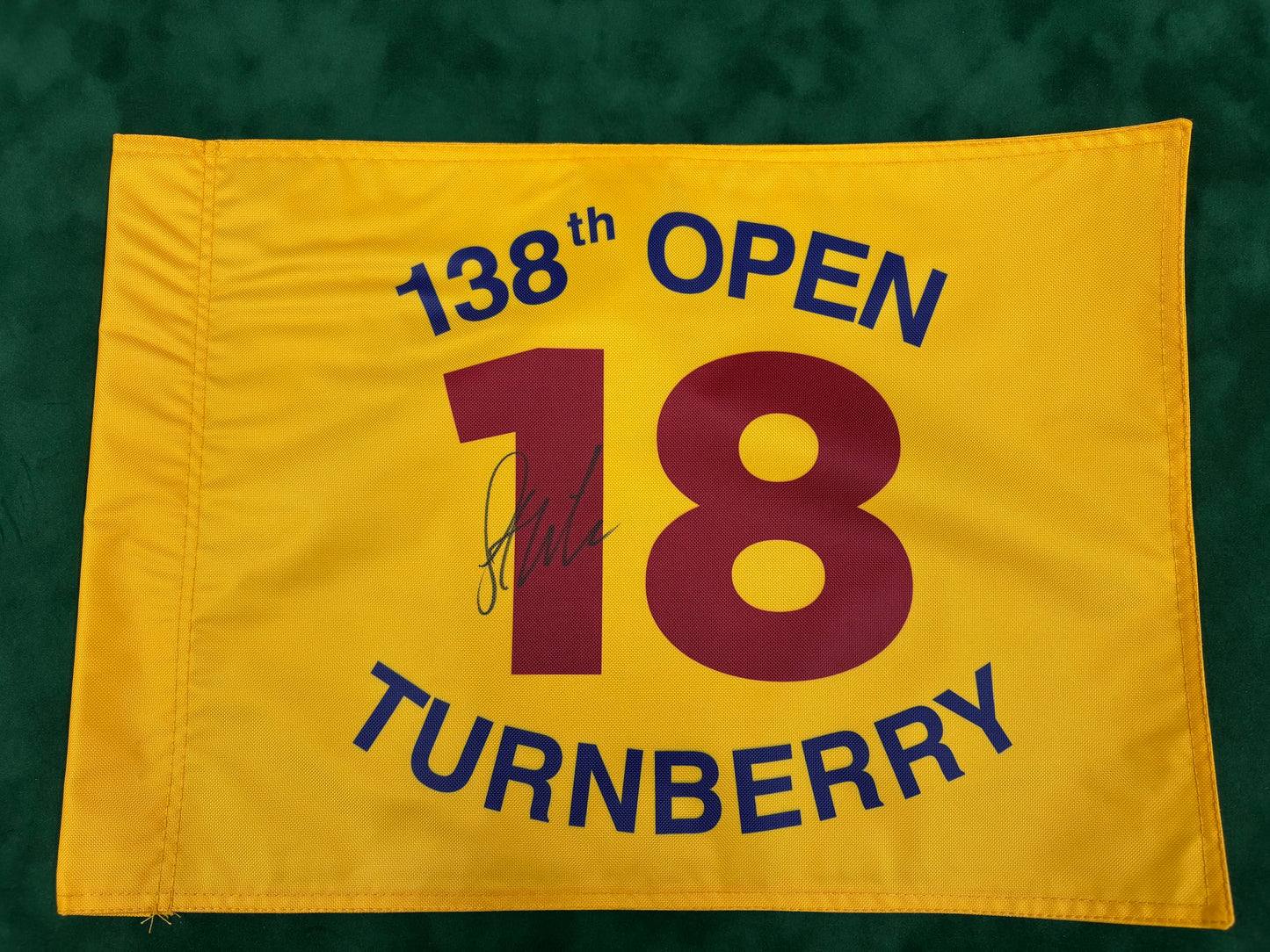 Stewart Cink Winner Signed 138th Open at Turnberry Golf Flag + Dealer COA