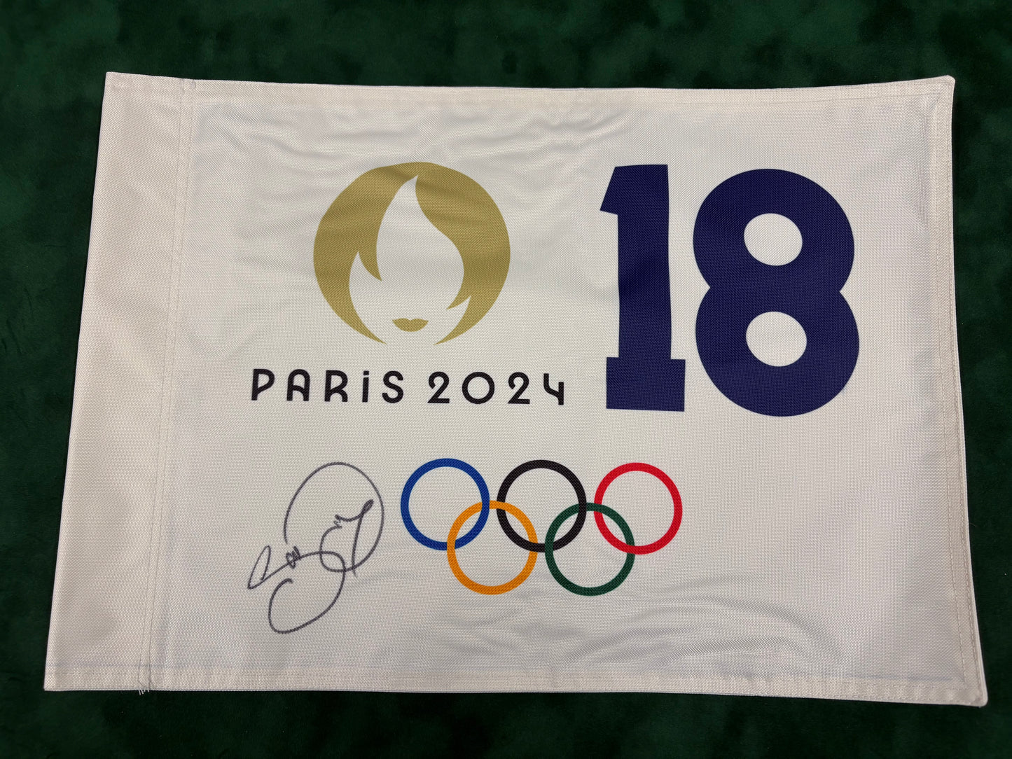 Jason Day Signed Paris 2024 Olympic Golf Flag + Dealer COA