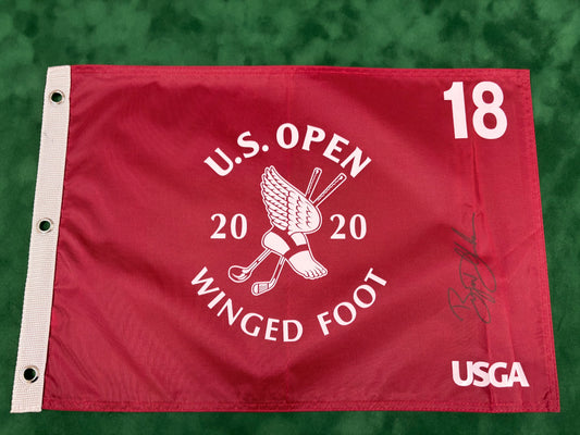 Bryson DeChambeau Winner Signed 2020 US Open at Winged Foot Golf Flag + Cert