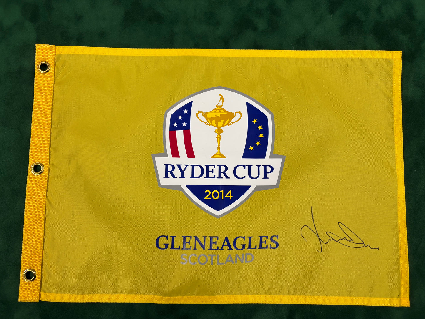 Jamie Donaldson Signed 2014 Ryder Cup at Gleneagles Golf Pin Flag + Dealer COA