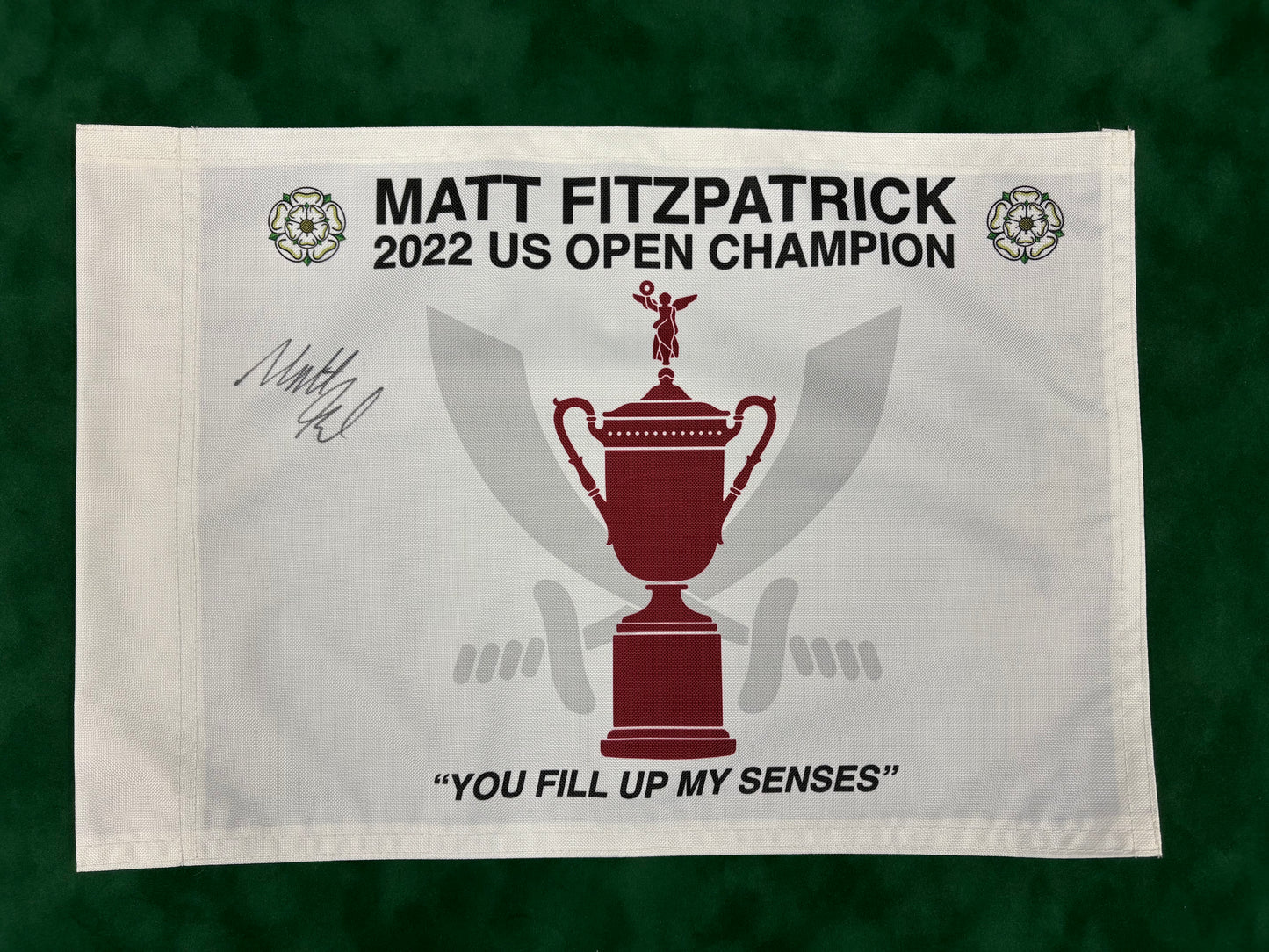 Matt Fitzpatrick Winner Signed 2022 US Open Limited Edition Sheffield United Golf Pin Flag + Dealer COA