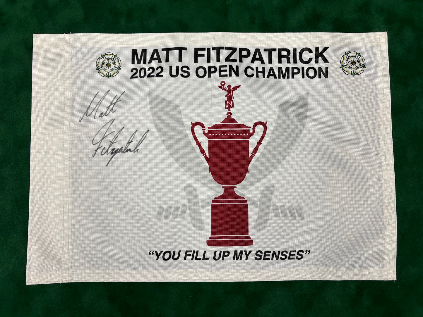 Matt Fitzpatrick Winner Signed 2022 US Open Limited Edition Sheffield United Golf Pin Flag + Dealer COA