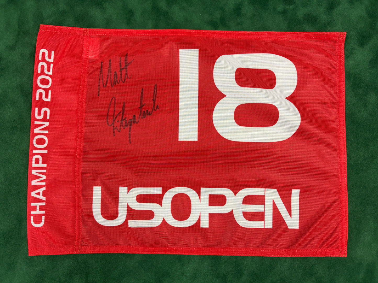 Matt Fitzpatrick Signed 2022 US Open Champions Golf Pin Flag + Dealer COA