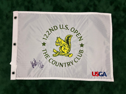 Matt Fitzpatrick Winner Signed 122nd US Open at The Country Club Golf Pin Flag + Dealer COA