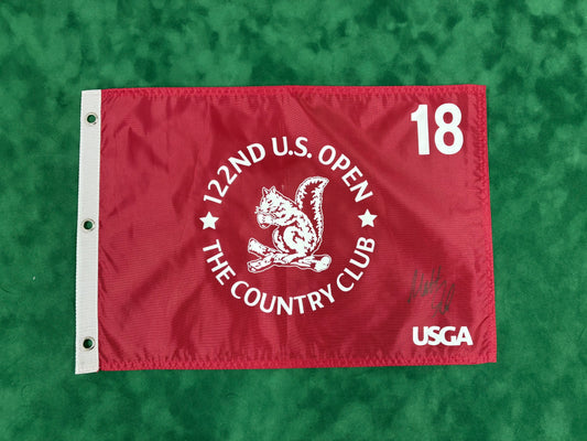 Matt Fitzpatrick Winner Signed 122nd US Open at The Country Club Golf Pin Flag + Dealer COA
