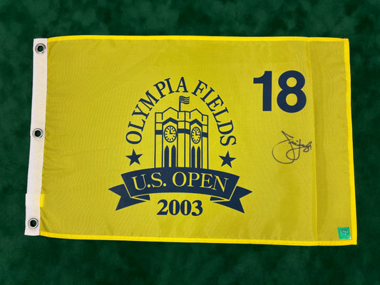 Jim Furyk Winner Signed 2003 US Open at Olympia Fields Golf Pin Flag + Dealer COA GJA