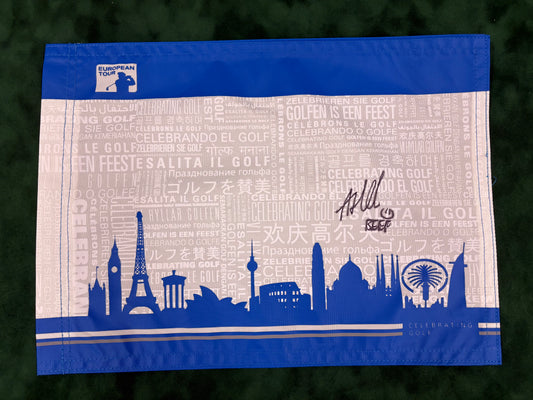 Andrew 'Beef' Johnston Signed European Tour Golf Pin Flag + Dealer COA