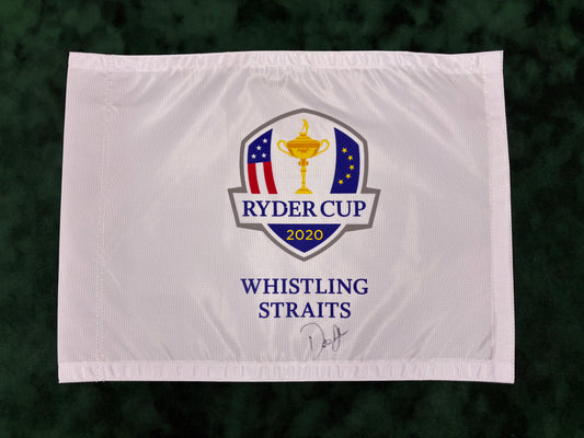 Dustin Johnson Signed 2020 Ryder Cup at Whistling Straits Golf Pin Flag + Dealer COA