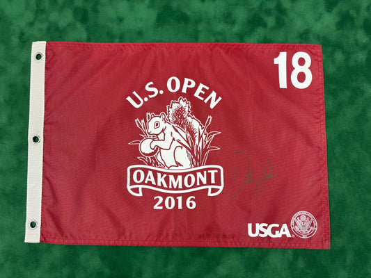 Dustin Johnson Winner Signed 2016 US Open Golf Pin Flag + Dealer COA