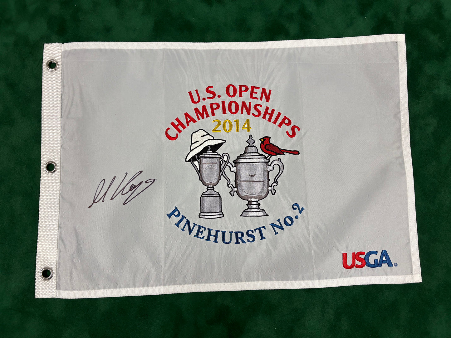Martin Kaymer Winner Signed 2014 US Open at Pinehurst Golf Flag + Dealer COA