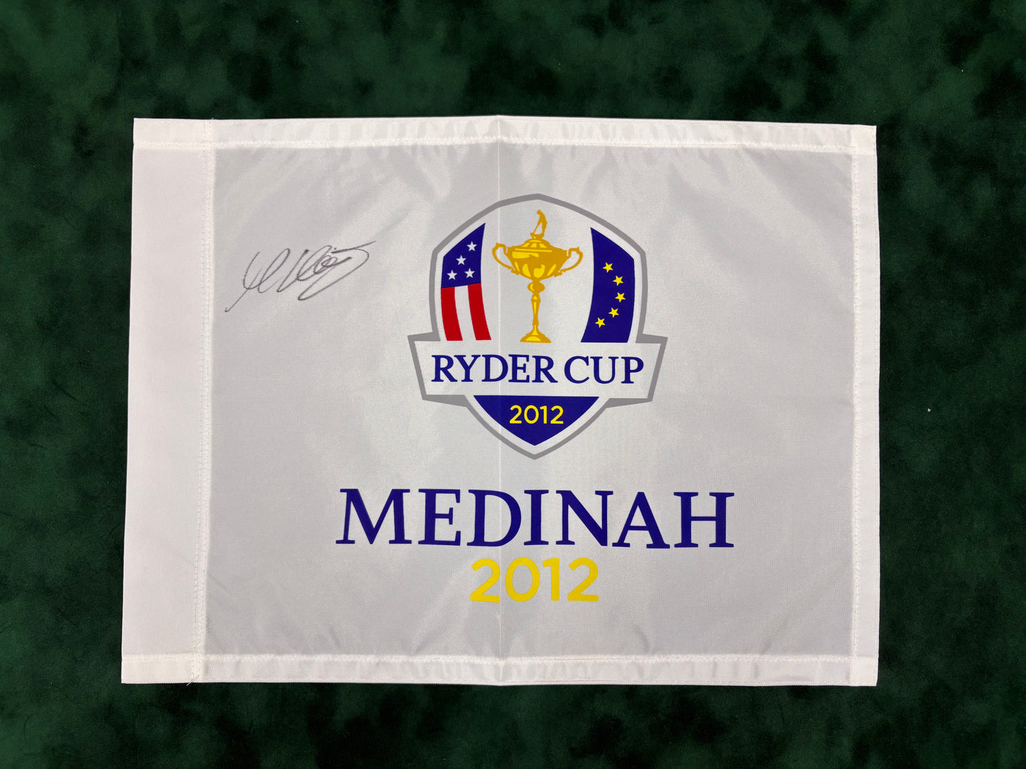Martin Kaymer Signed 2012 Ryder Cup at Medinah Golf Flag + Dealer COA