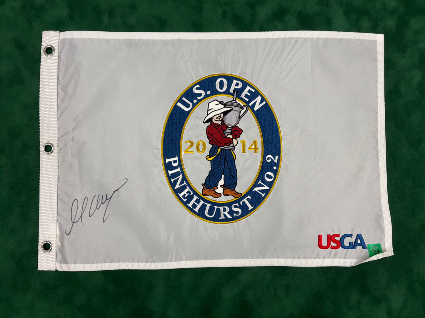 Martin Kaymer Winner Signed 2014 US Open at Pinehurst Golf Flag + Dealer COA